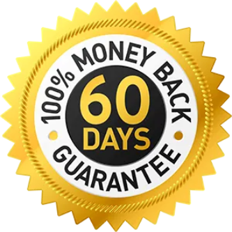 NiteHush Pro 60 day money back guarantee badge showing risk free purchase protection
